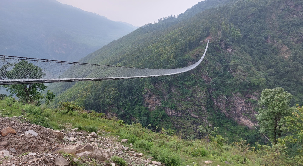 Shyamrang Dumre Kharka Trail Bridge 345 m Span