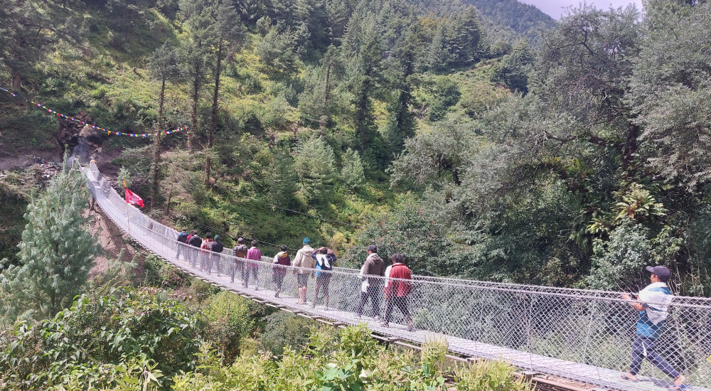 Gumda Khola Trail Bridge, 83 m Span