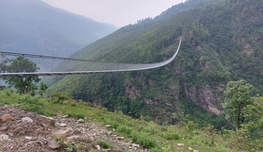 Shyamrang Dumre Kharka Trail Bridge 345 m Span
