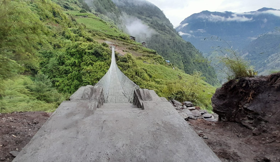 Chhanga Khola Trail Bridge (94 m Span D Type), Chumnubri RM-05, Gorkha